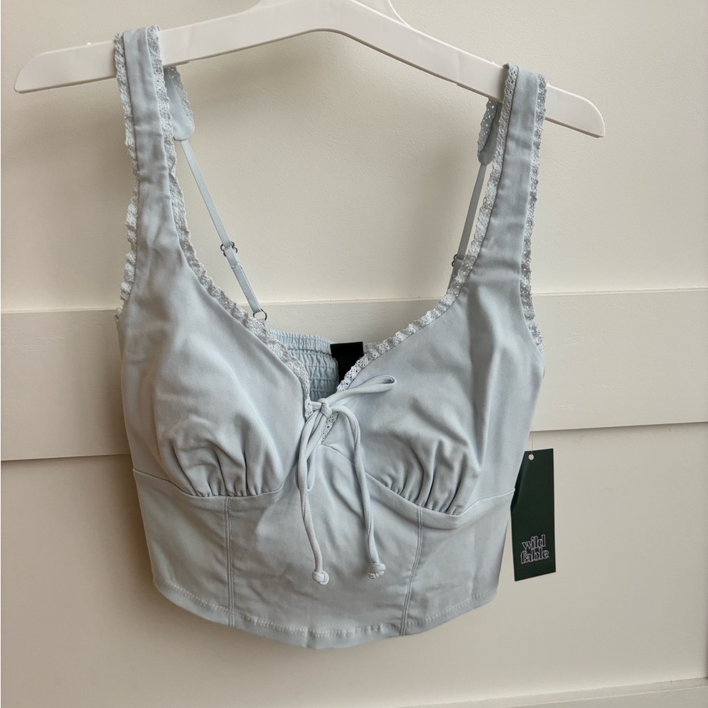 Light Blue Cropped Tank Top